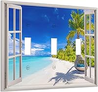 Vista 37 de Placa de pared de tortugas marinas, hierba oceánica, medusas, peces y algas marinas, placa de pared de doble palanca, cubierta de interruptor de luz