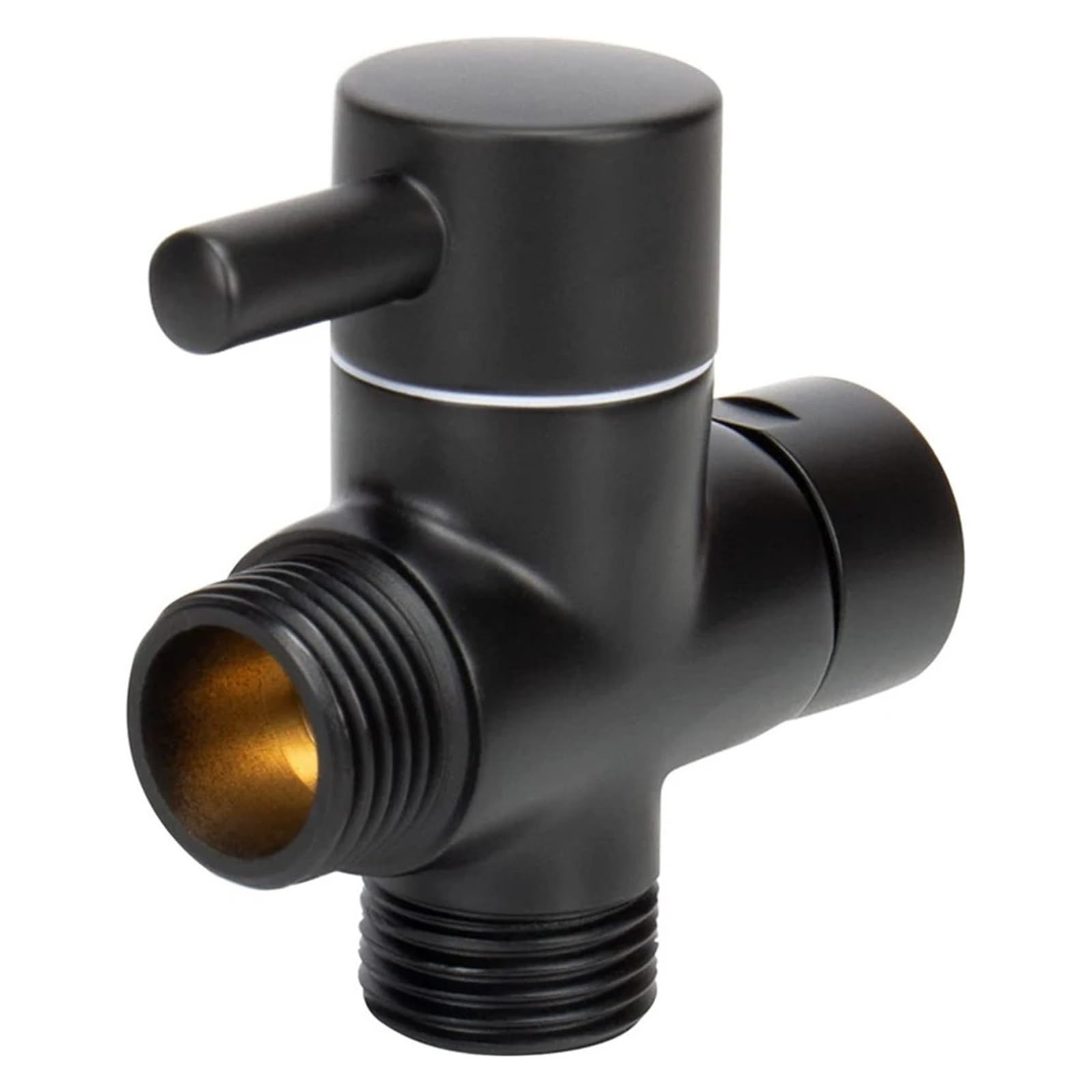 Itrhjtgp One Color Hose Splitter G1/2 Inch 3 Way Brass Diverter Valve T-Adapter Converter Black For Shower Water Tap Connector Bathroom For Bathroom