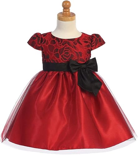 Miniatura 3 de Hecho en Estados Unidos - Vestidos de Navidad para niñas, color rojo y plateado, traje de fiesta, ropa Navideña, Bebe Niña