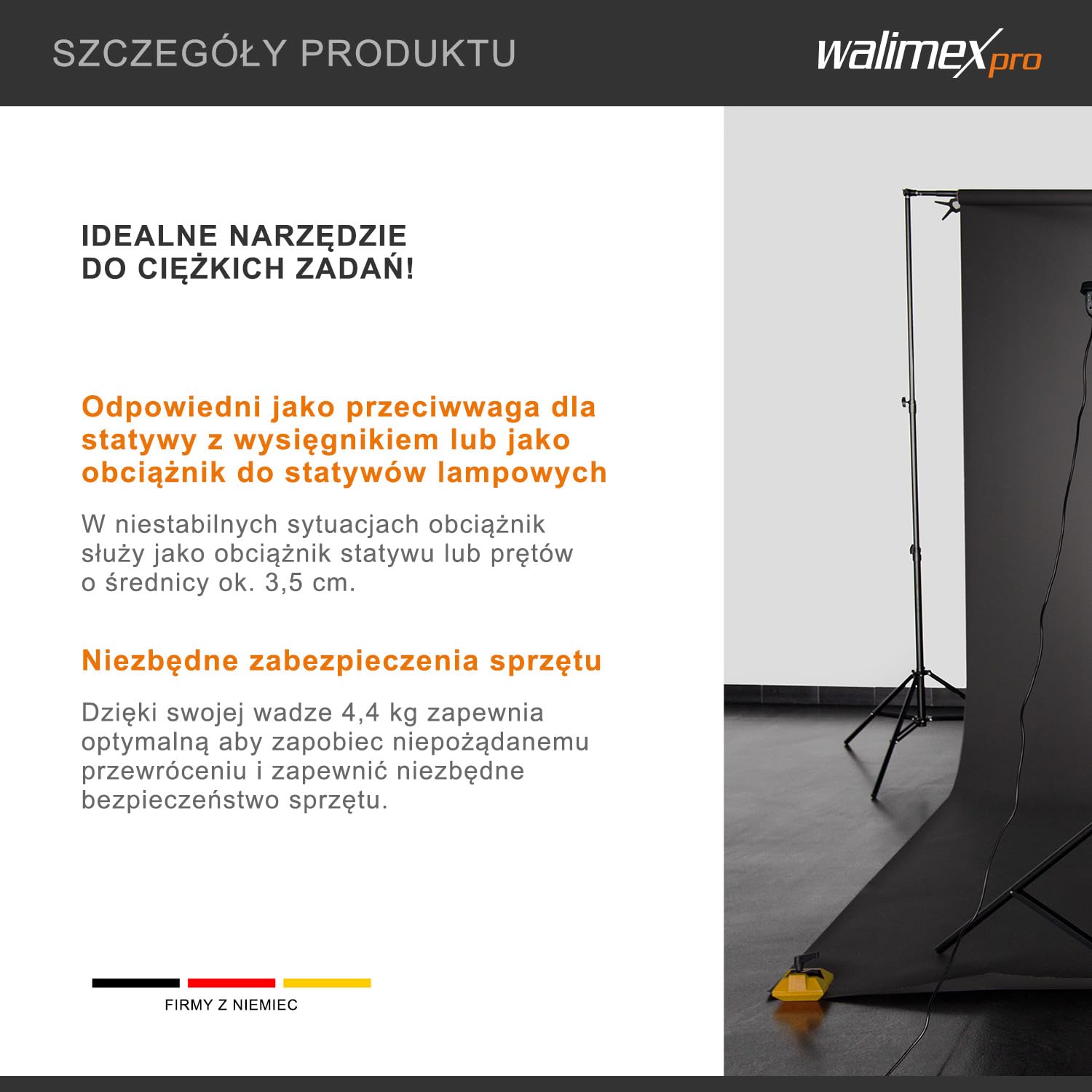walimex waga do słupków i statywów żyrafowych, 4,4 kg