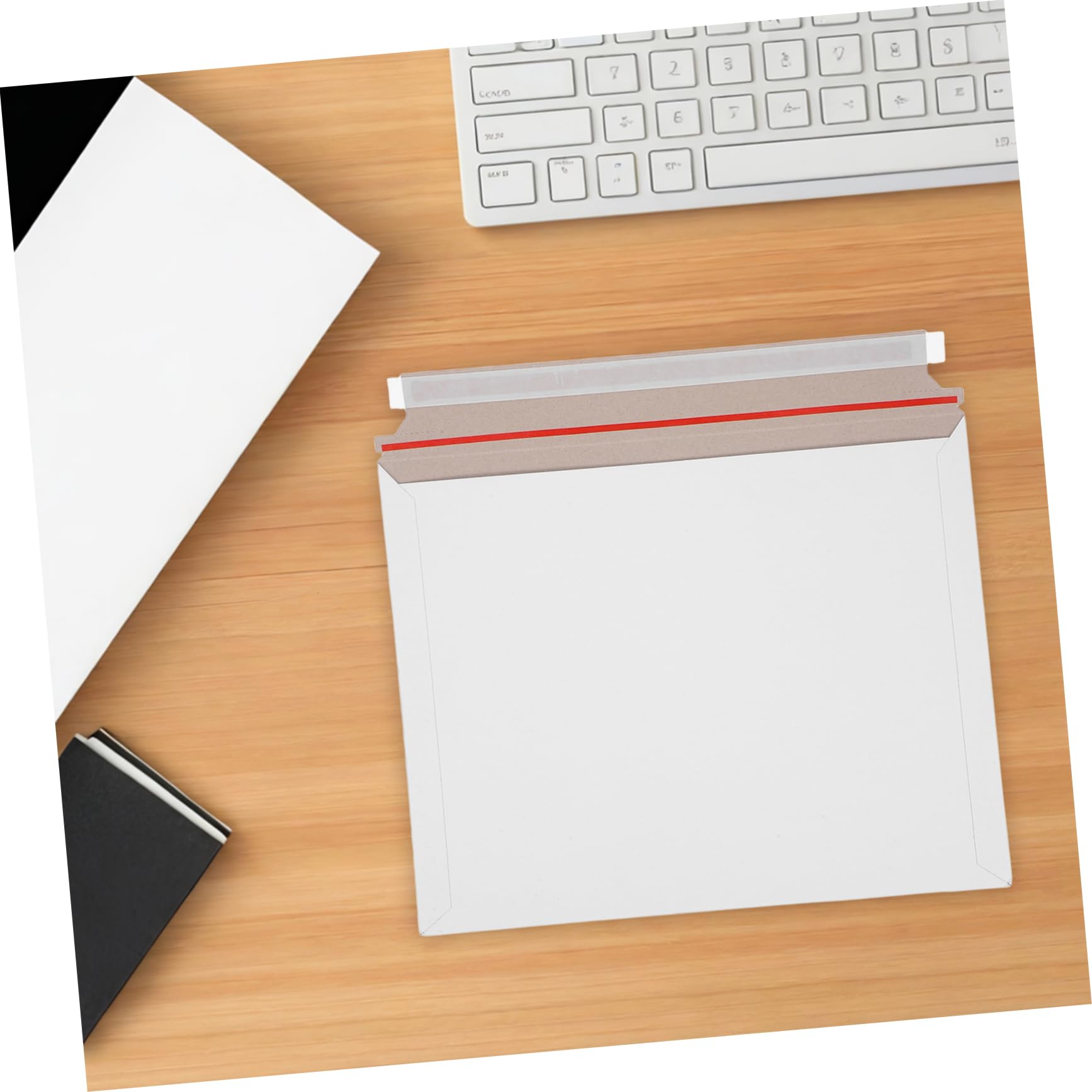 Angoily 20pièces Enveloppes Expédition Rigides Blanches pour Documents Enveloppes Cartonnées Plates avec Rabat Auto-adhésif pour Envoi de Photos Certificats et Petits Objets