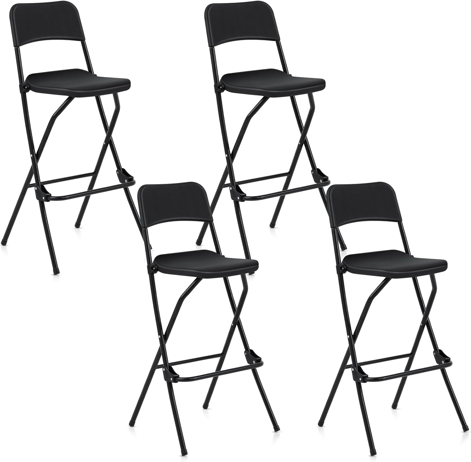 Sintuff Folding Stool with Back Portable Metal Frame