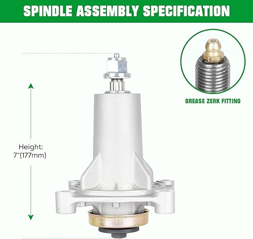 Miniatura 2 de Youxmoto 187292 - Conjunto de husillo compatible con AYPHusqvarnaPoulan, el husillo reemplaza 192870 532192870 532187292 polea 195945 197473