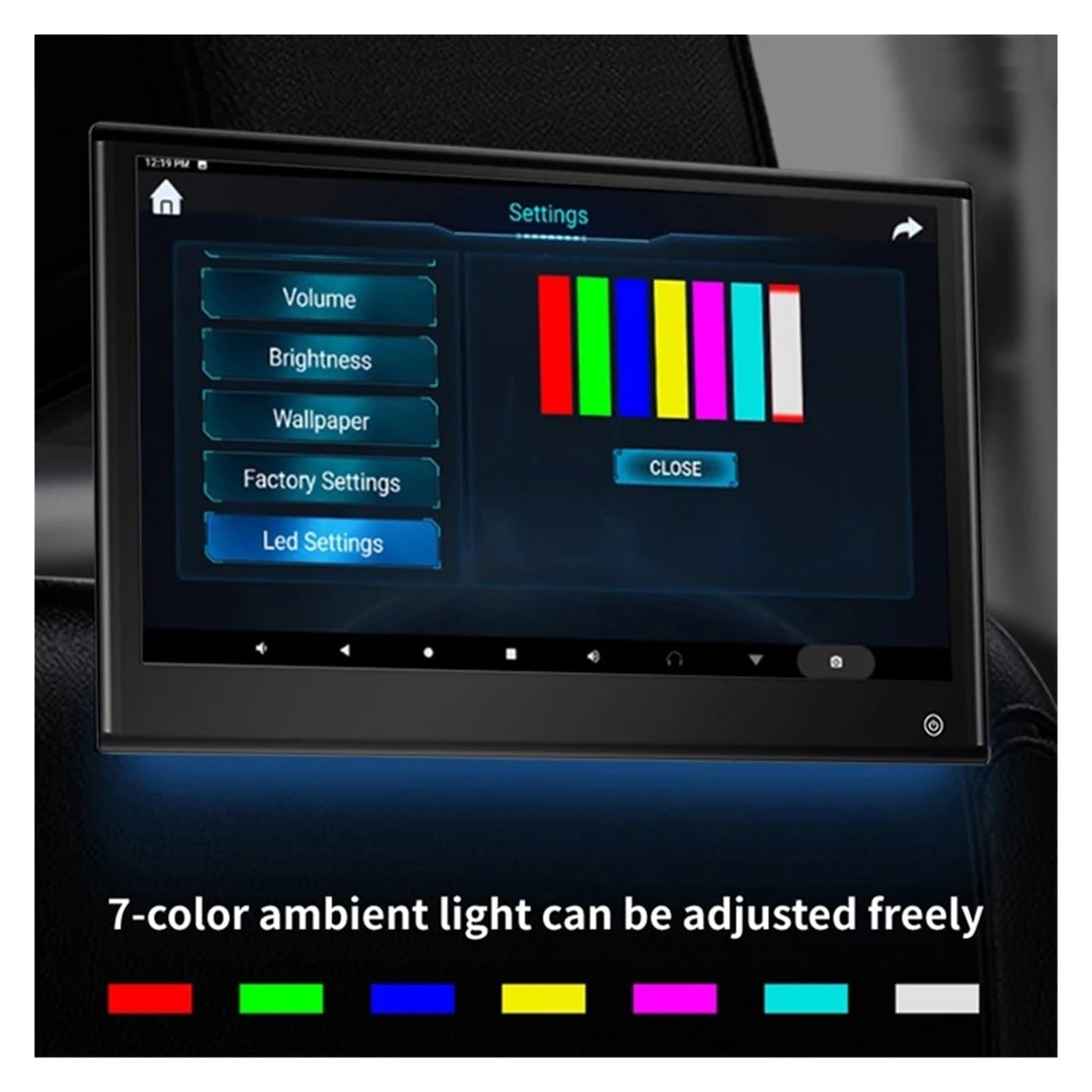 Reproductor de DVD para coche Monitor For Reposacabezas De TV De Automóvil De 11,6/13,3 Pulgadas, 4K, 8 Núcleos, Pantalla Táctil, Compatible Con Auriculares, Entrada Y Salida HDMI, Reproductor De Vide