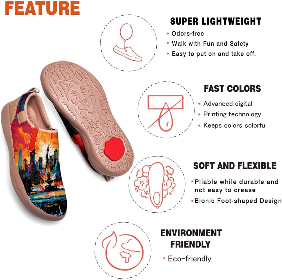 Kid's Walking Travel Shoes Art Painted Slip On Loafers Boys Girls Lightweight Comfort Casual Sneakers