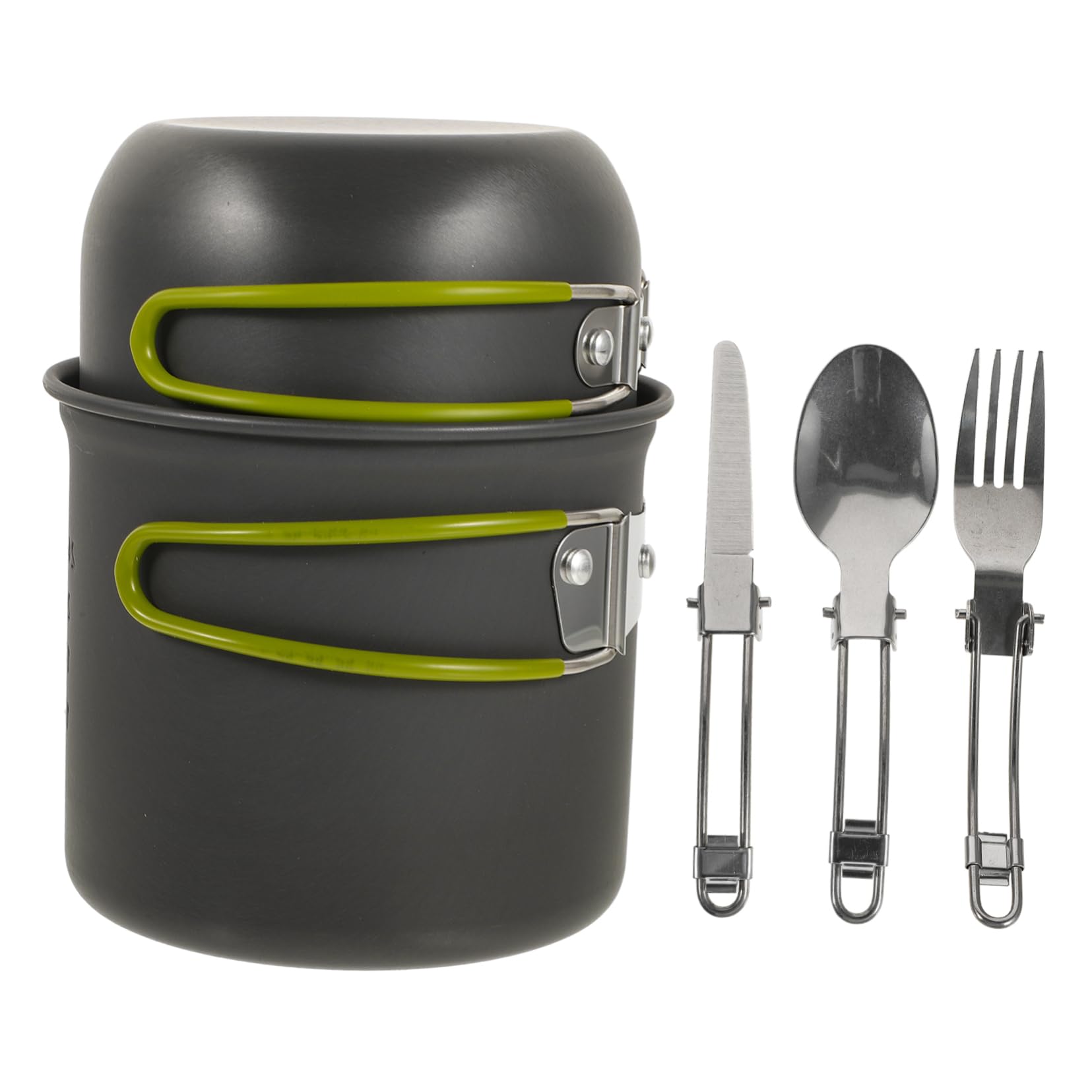 NAMOARLY Camping Pots Cookware Portable 2-Piece Pot Set Aluminum Camping Cookware Compact for Hiking RVing