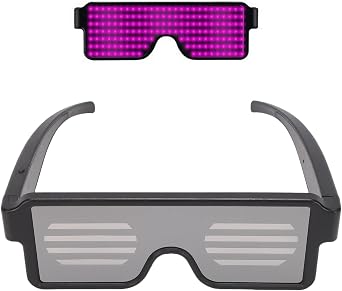 Dynamic LED Glowing Glasses, USB Rechargeable Light Up Glasses with Flashing Neon 11 Patterns Luminous, Multi Color Dynamic Glow in the Dark