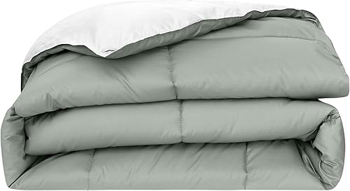 Miniatura 6 de Modern Threads Edredón reversible de plumón alternativo de microfibra blancogris Queen