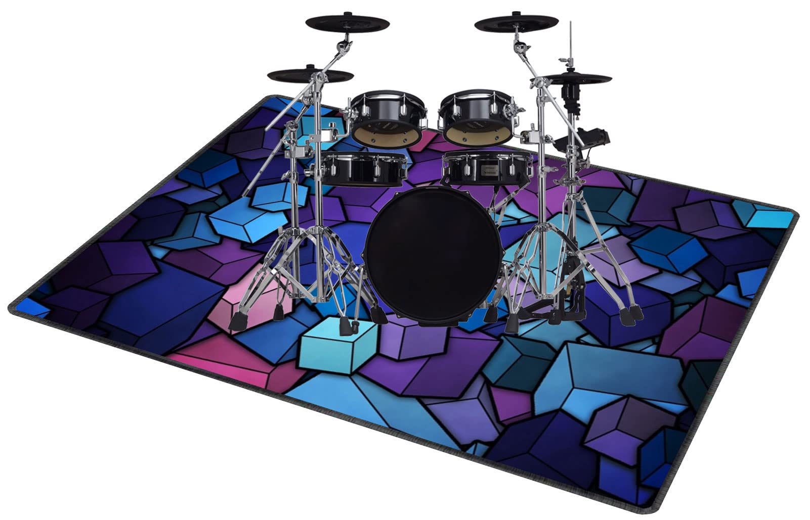Alfombra para Batería Tambor Alfombra Acusticas Alfombrillas Insonorizada Antideslizantes para Baterías electrónicas Caja Bombo Baterías acústico Tambor Instrumentos Musicales (80CM - 200CM)