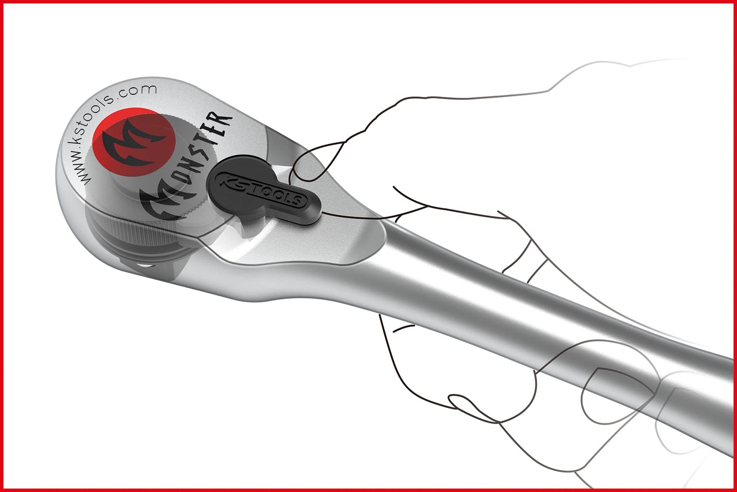 KS TOOLS cliquet réversible 1/2" Monster, long, 100 dents 935.1295