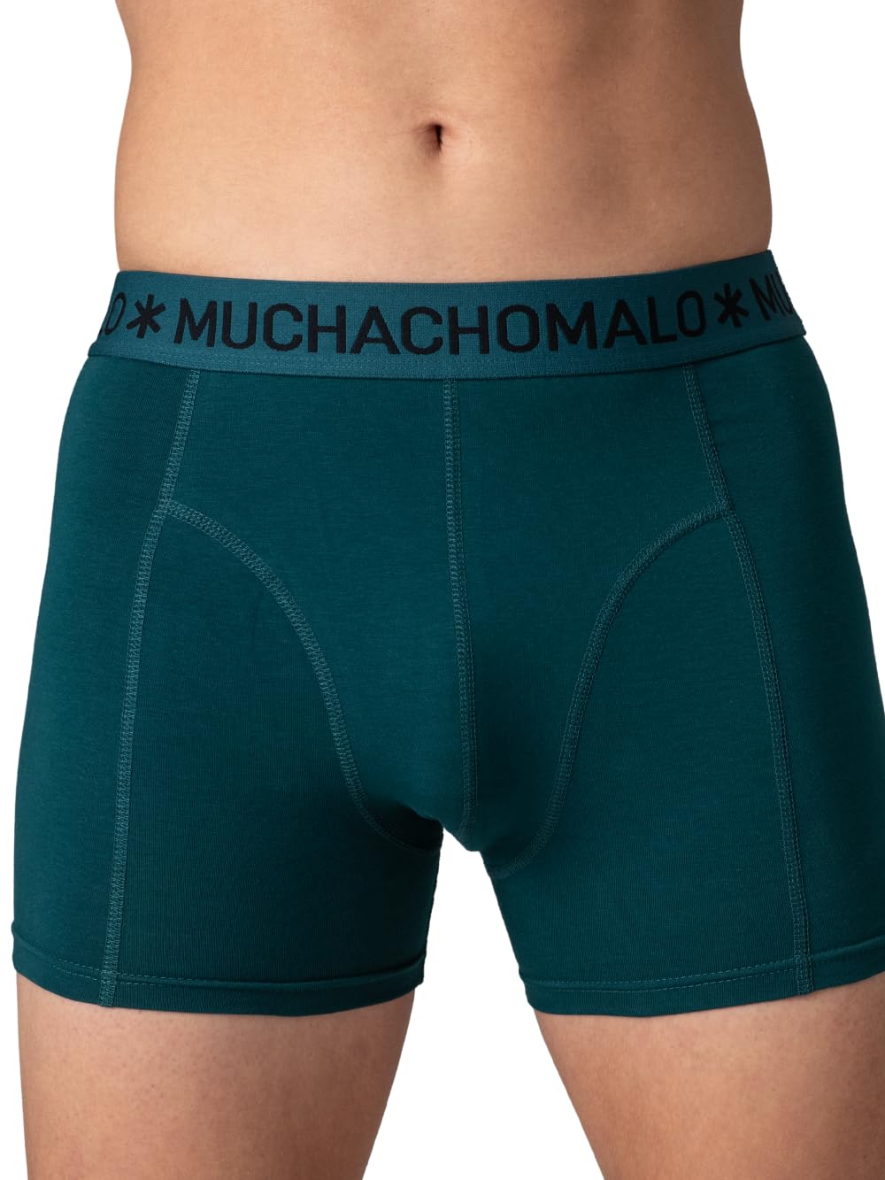 Muchachomalo Boxer da uomo, confezione da 12 pezzi, tinta unita, cotone, vita elasticizzata