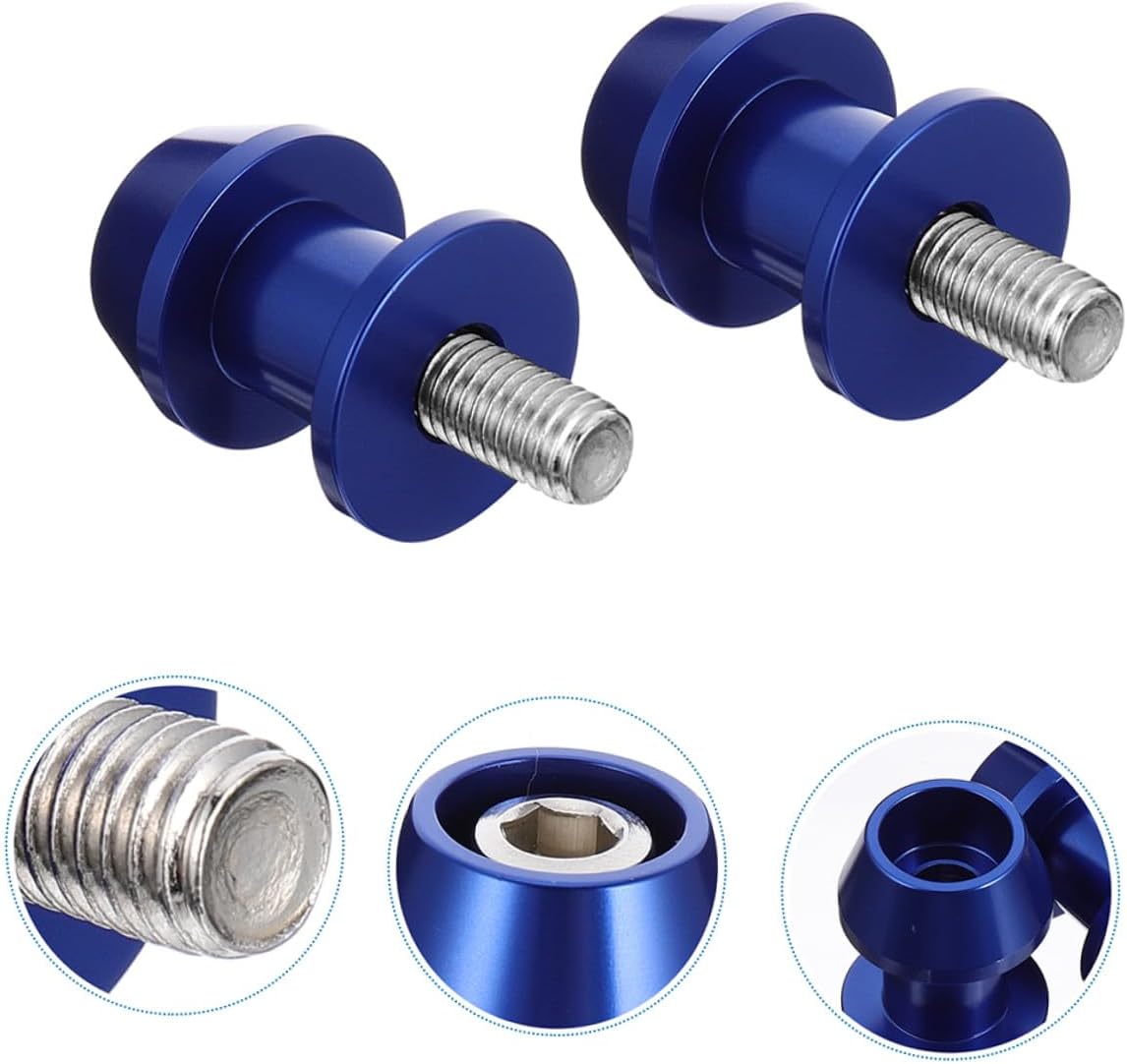 Cnc Blue 8mm Motorcycle Swingarm Screw Stand Bobbins 4pcs Motorbike Swing Arm Sliders Rear Spools Compatible with Sport Bikes