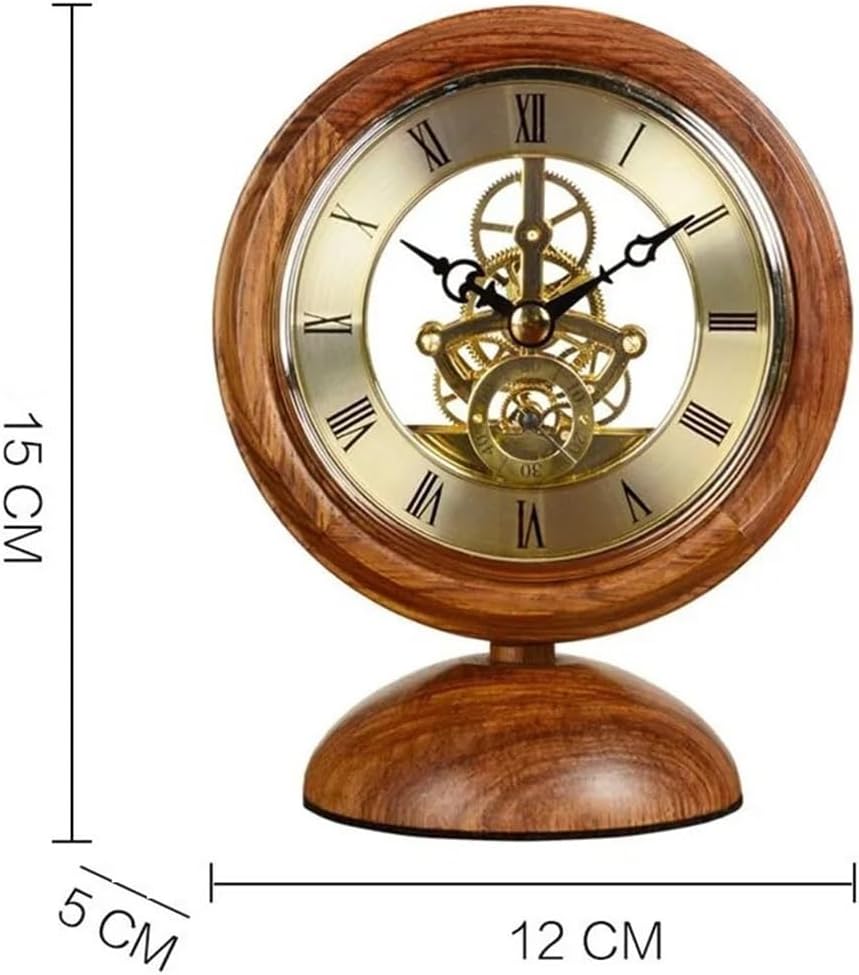 Table Clock Decorations Table Clock Wood Retro Mini Desktop Clock for Fireplace Mantel, Shelf, Desktop, Countertop Decor Clocks
