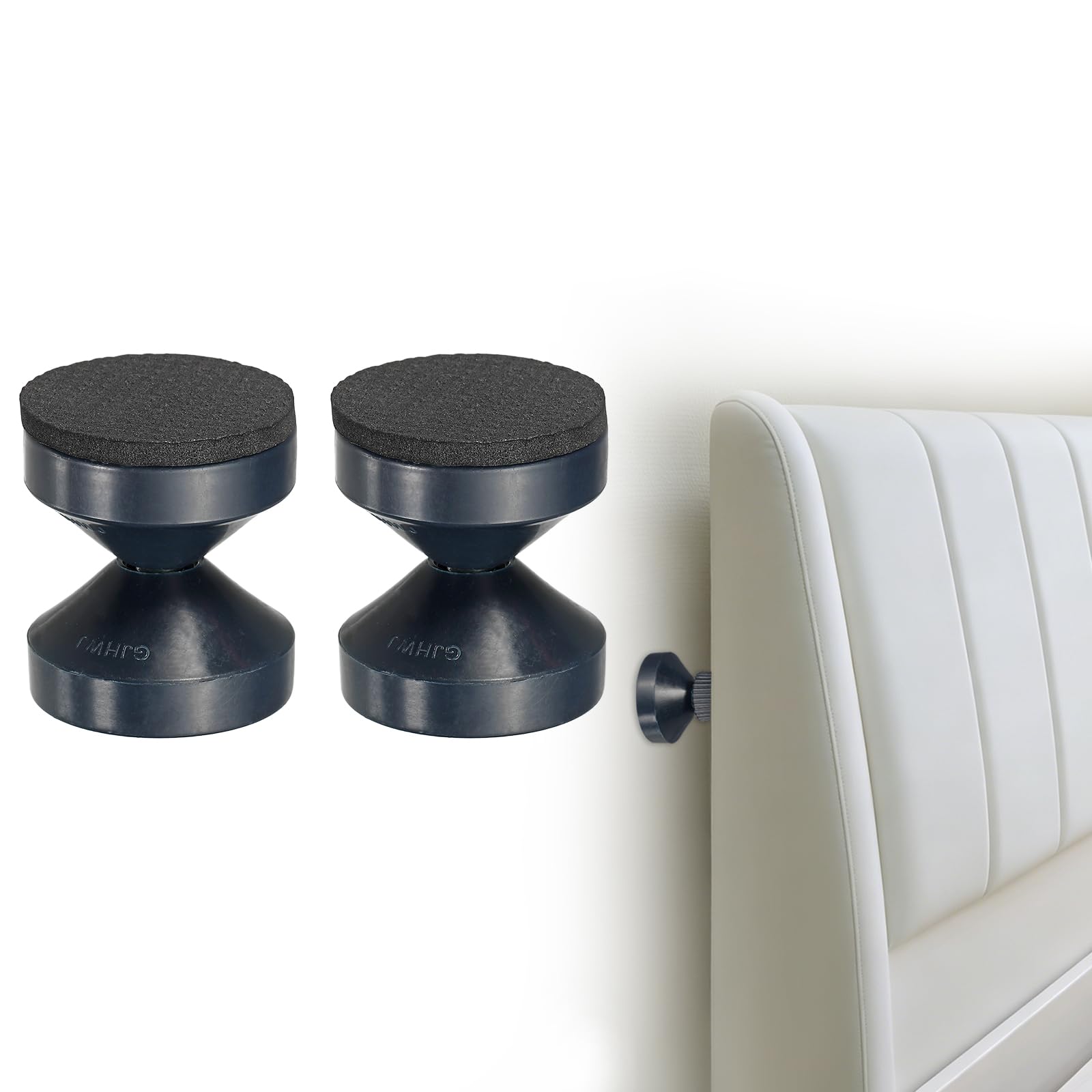 sourcing map 2 Pcs Headboard Stoppers, 4.7 cm Adjustable Threaded Bed Frame Anti-Shake Tool Furniture Stabilizer for Couch, Bed Frame, Bookshelf, Cupboard, Blue