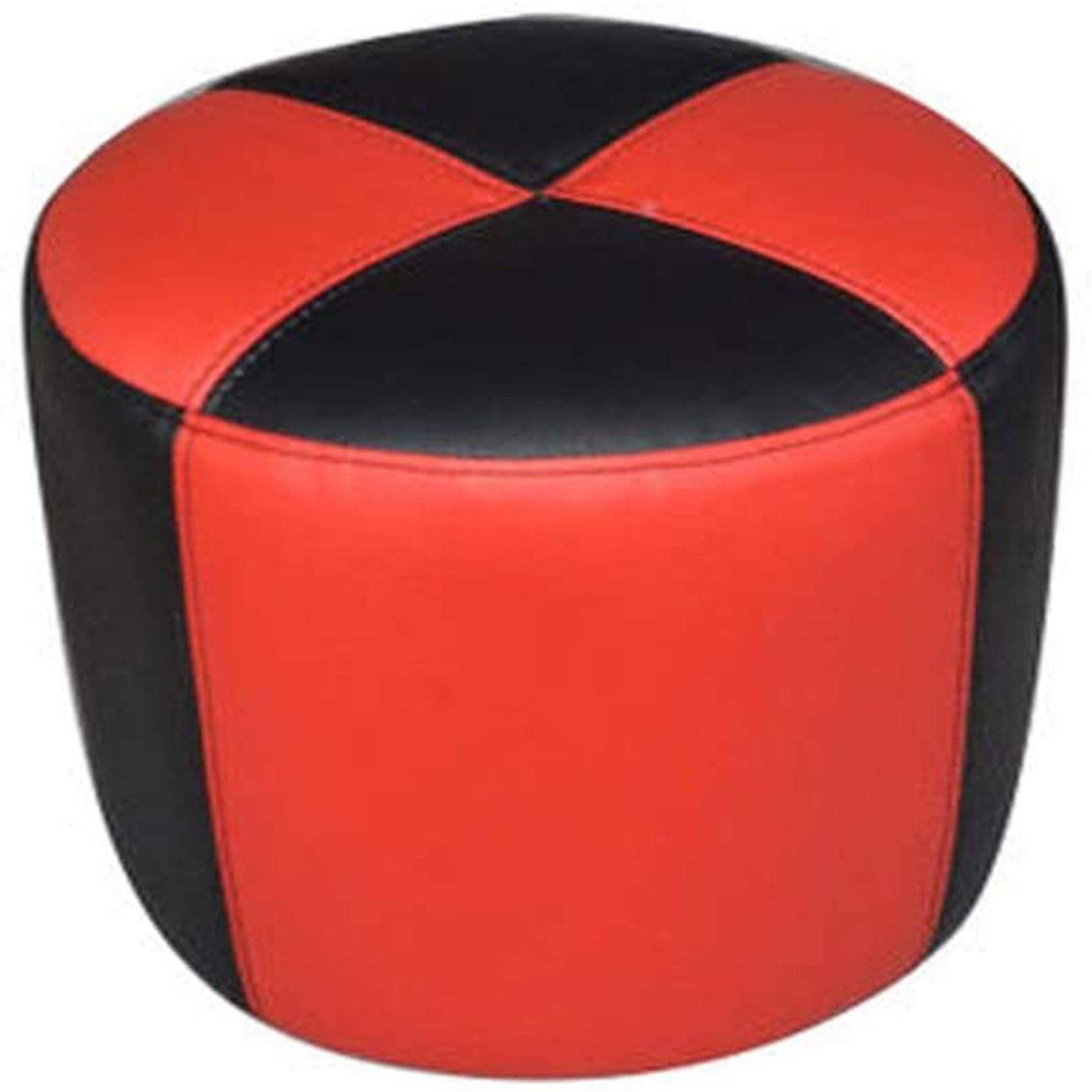 Coussin de sol rond pouf en similicuir, repose-pieds ottoman pour salon et chambre.