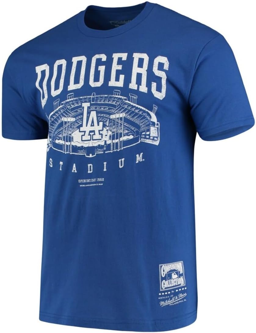 Mitchell & Ness Los Angeles Dodgers Stadium Short Sleeve Shirt - Blue
