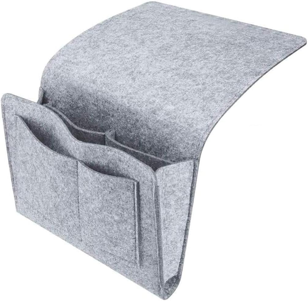 Esteopt Grey Felt Bedside Storage Hanging, Pockets Bunk Bed Storage Bag Bedside Organizer Caddy For Room (Grey)