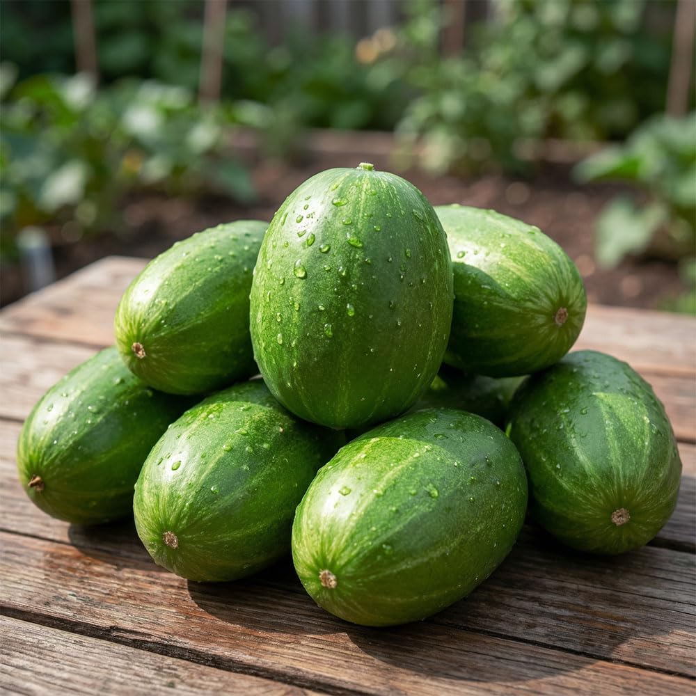Cucumber Seeds ‘Carosello Tondo di Manduria’ – Italian Round Cucumber Melon Variety – Sweet, Crisp, Heritage Summer Vegetable – Greenhouse & Garden Growing Seeds — image 1
