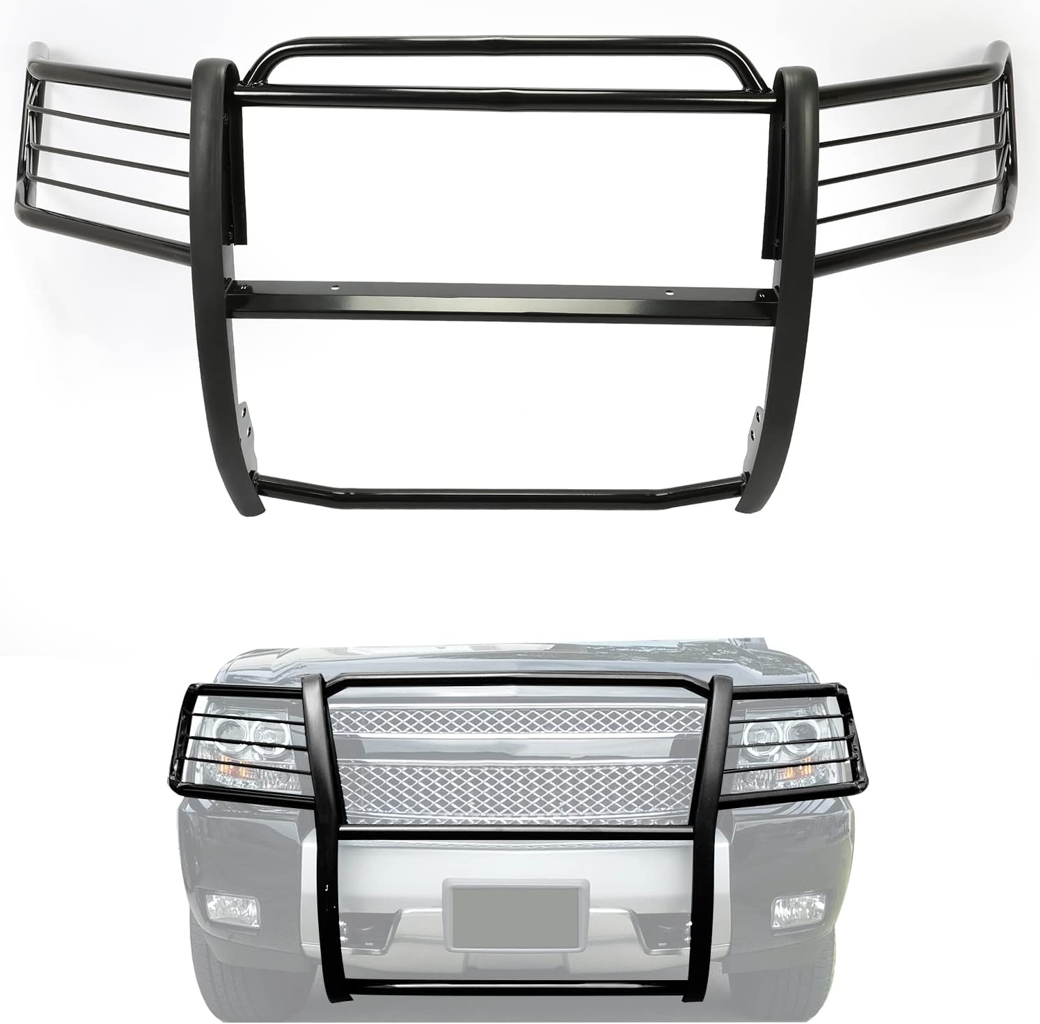 Kojem Brush Guard Compatible with 2007-2014 Chevy Chevrolet Suburban Tahoe Avalanche 1500 Front Bumper Grille Protection Protector Steel
