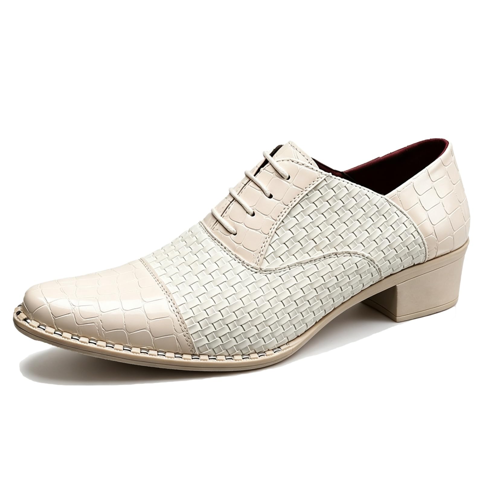 Scarpe Eleganti Uomo Intrecciate Scarpe Stringate Oxford Pelle | Punta Punta Tacco Largo, Scarpe Da Cerimonia Lavoro, Brogue Classico Moderno, Per Feste E Balli Da Sala