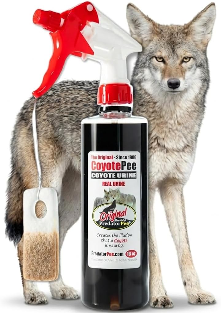 PredatorPee 100% Coyote Urine Kit, Territorial Marking Scent Kit, Creates Predator Presence Illusion for Deer Raccoons Groundhogs Rats, Outdoor Yard Garden Perimeter Setup