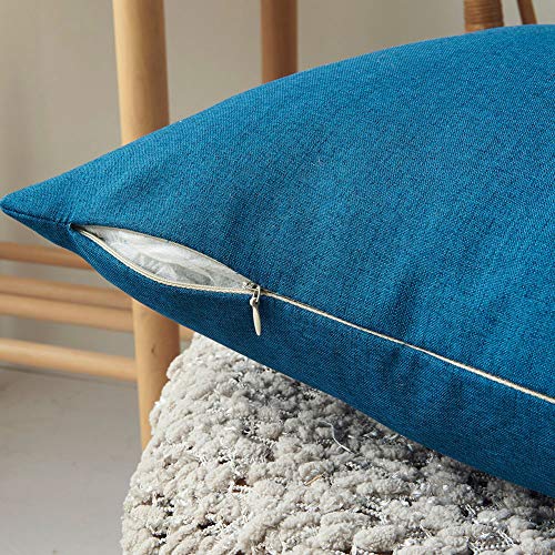 4Th Emotion Outdoor Waterproof Throw Pillow Covers Garden Cushion Case For Patio Couch Sofa Polyester Home Decoration Pack Of 2, 16 X 16 Inches Dark Blue #TOP2