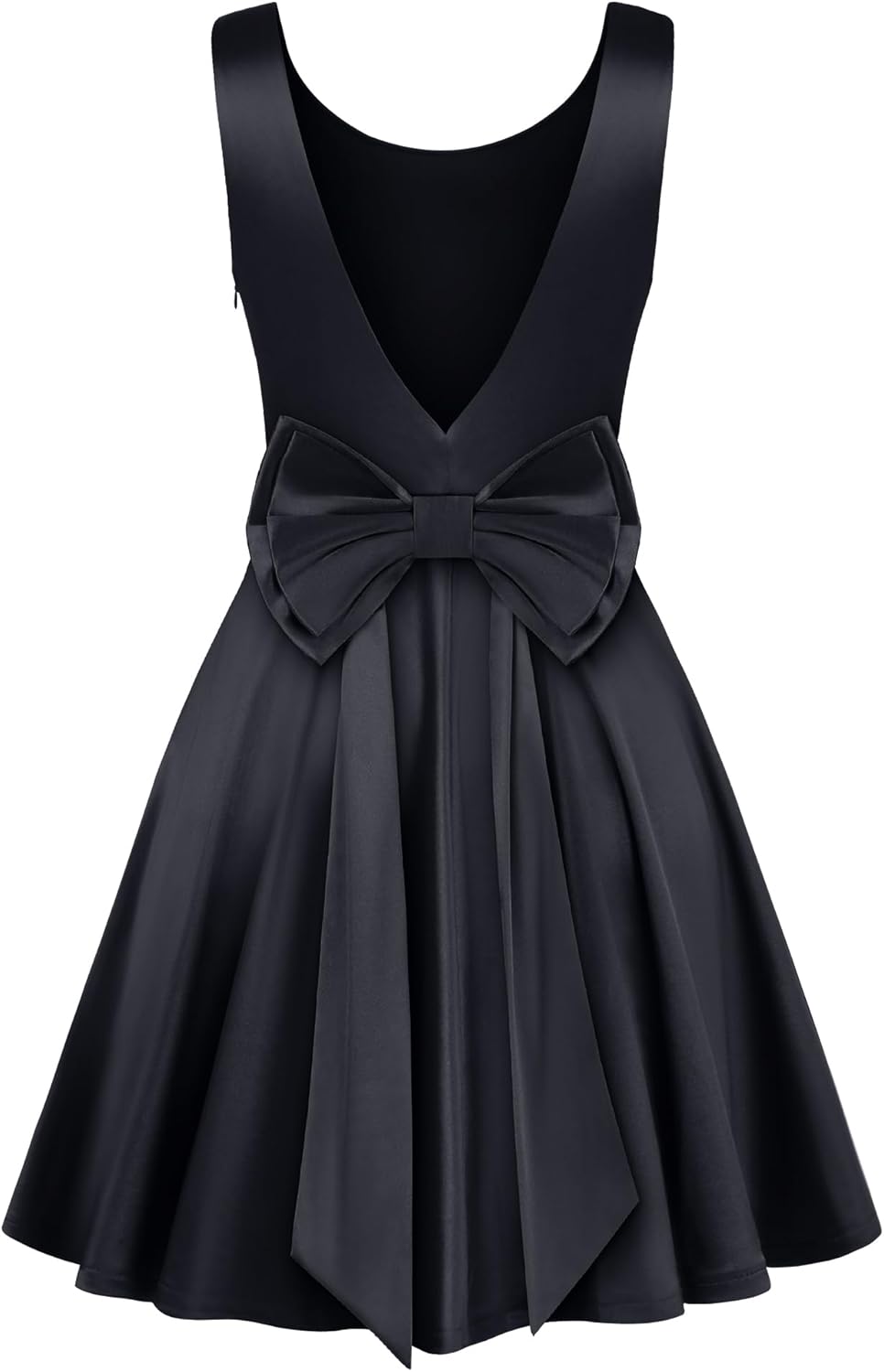 MUXXN Women's Vintage 1950s Sleeveless Big Bow Backless Cocktail Homecoming Mini Short Dress - Image 5