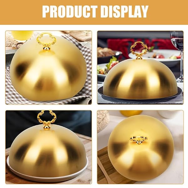 Veemoon Steak Cover 5.51 Inch Round Cheese Melting Dome Stainless Steel Basting Cover Steam Lid with Handle for Griddle Grill Burger Food Warm Keeping and Anti-Splash Cooking by Veemoon - Image 7