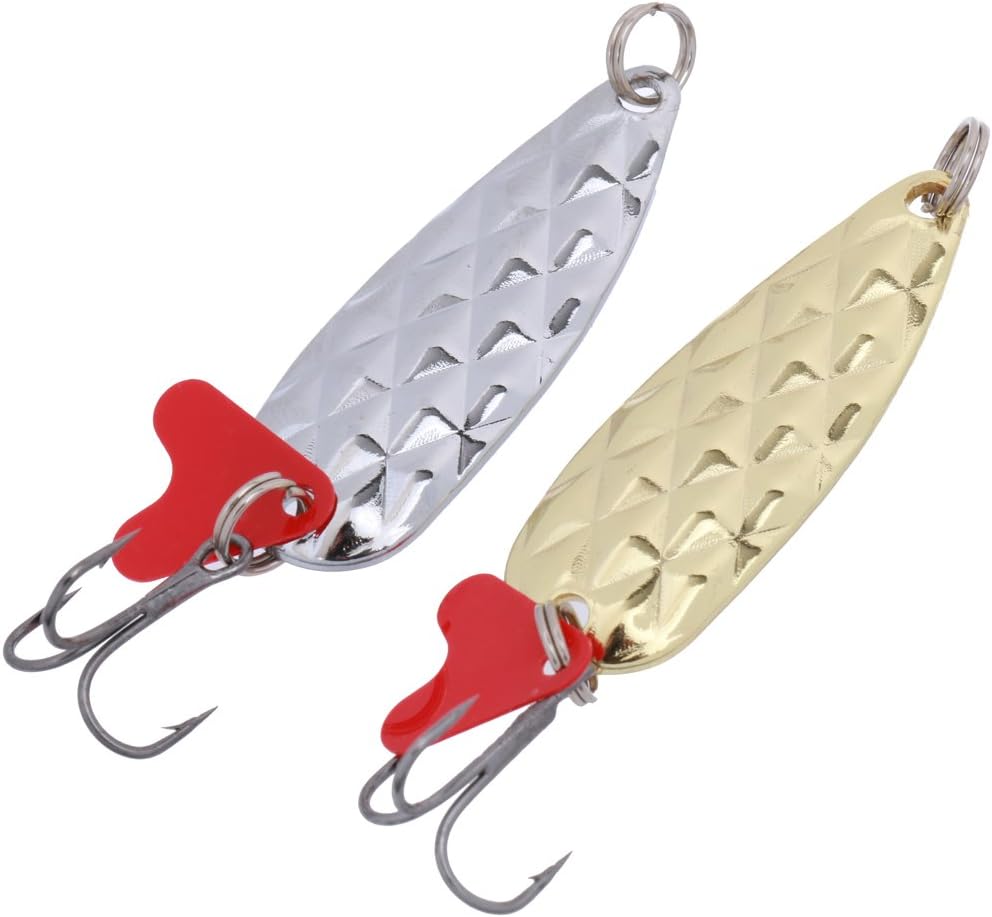 2pcs Fishing Lures Metal Spoon Lure Baits Crankbaits Hook