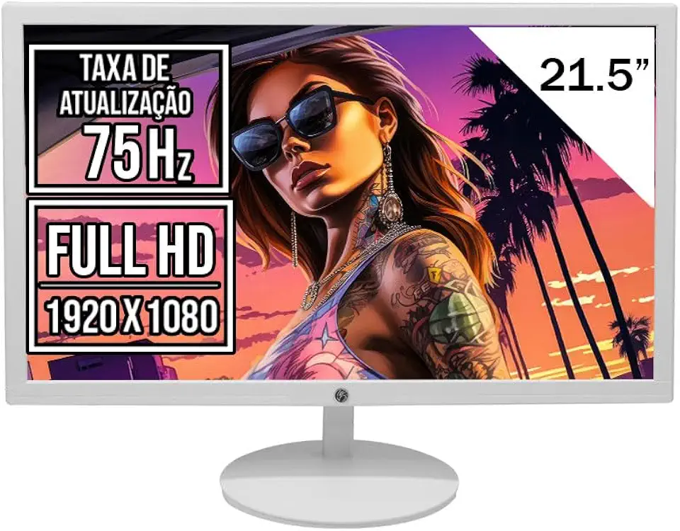 MONITOR LED 21.5 BRANCO BRAZILPC 75HZ 5MS FULL HD WIDSCREEN