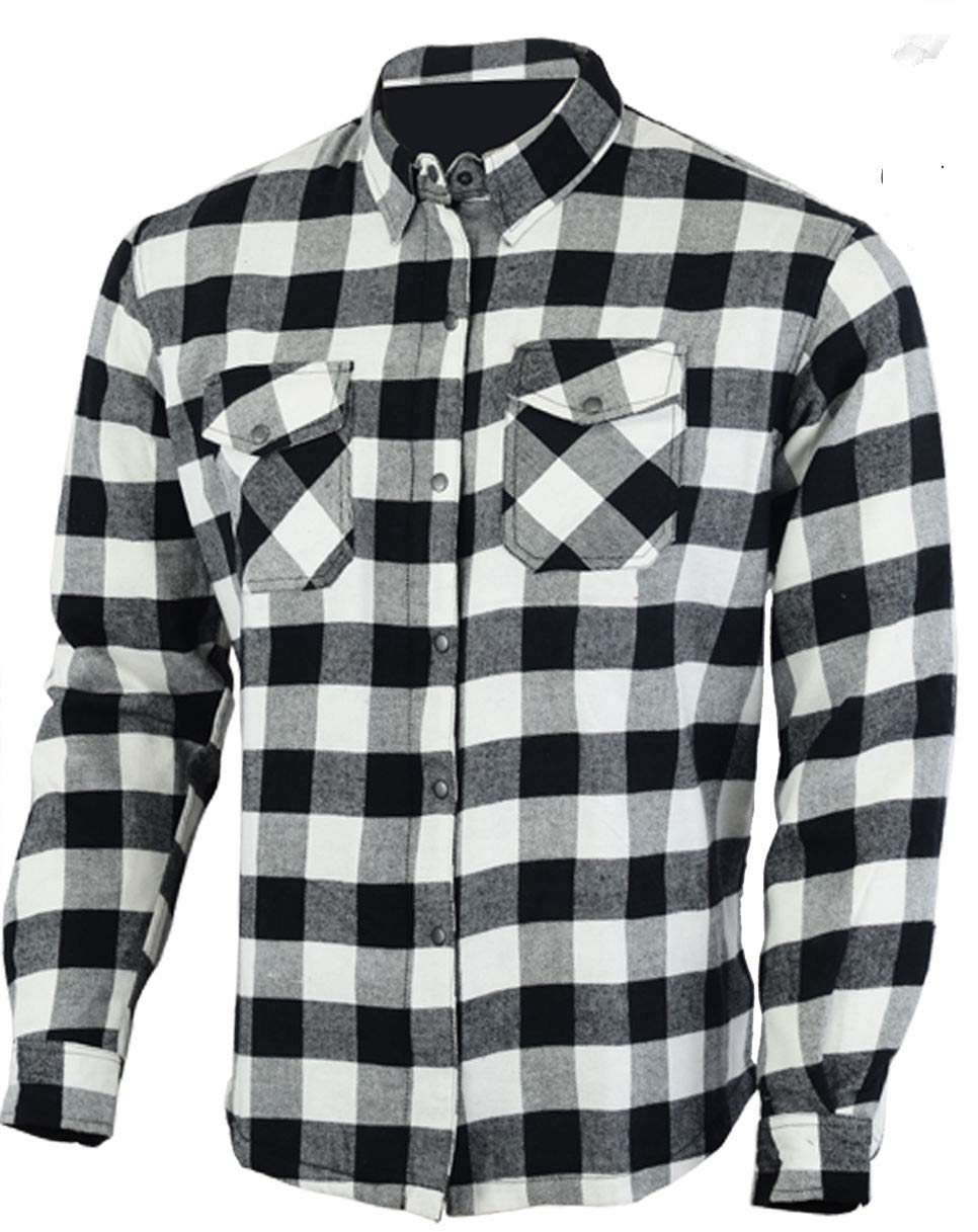 Kevlar Lined Motorcycle Cruiser Flannel Shirt with CE1621-1 Removable Armour