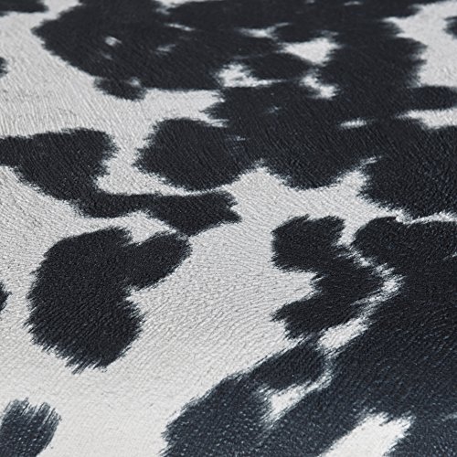 Linon AMZN0531 Harlow Black Cow Print Backless Barstool thumb #6