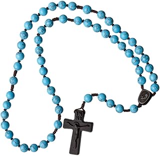 8mm Turquoise/Jujube Wood 5 Decade Rosary