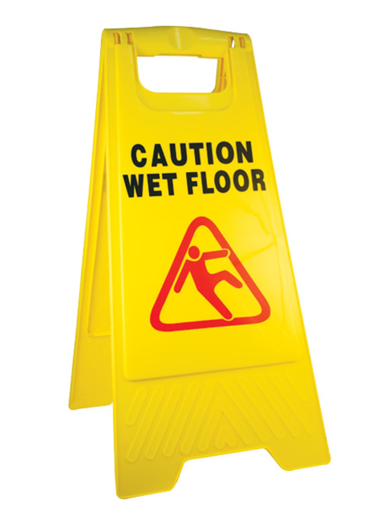 ECO CARE Caution Wet Floor Sign Board, Foldable, Sturdy Double-Sided Safety Warning Signs, Yellow Wet Floor Stand