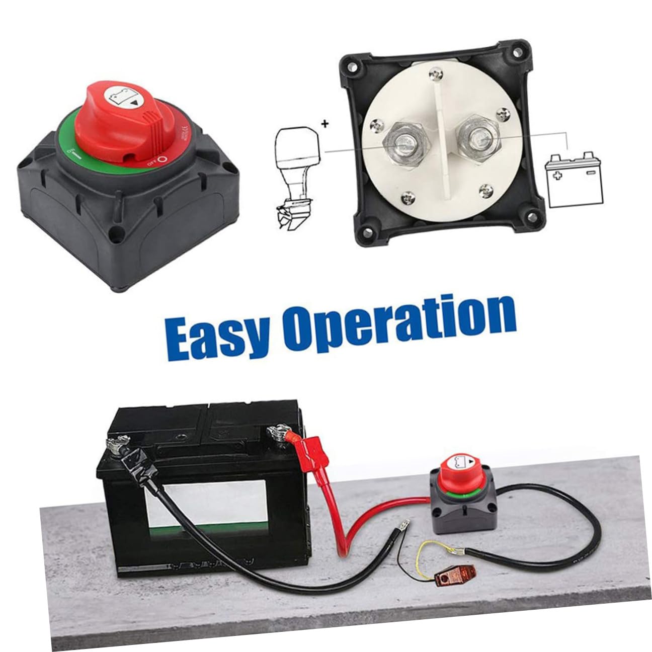 Milisten Interrupteur Déconnexion Batterie Rotatif Étanche Coupe Circuit Principal pour Voiture Bateau Camping-car et Camion Isolation Puissante