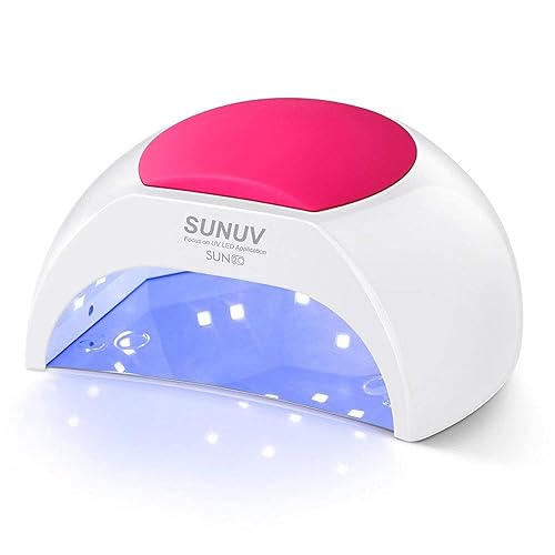 SUNUV SUN2C UV Light for Nails, UV LED Nail Lamp with 4 Timer Settings, Curing Lights Compatible with All Gel Polish Rose - A-rose