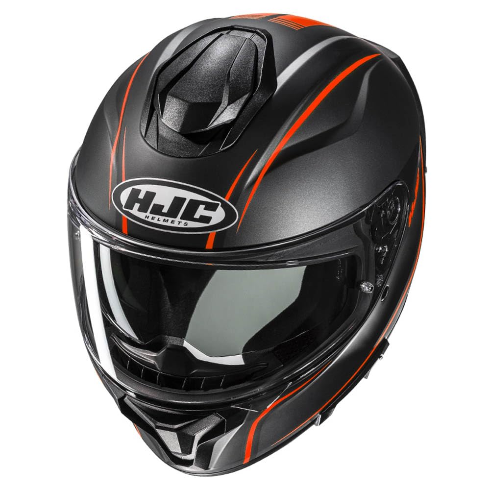 Casco de Moto Integral HJC C71 Designed Quez Negro Rojo Mate con Visor Solar | Unisex Hombre y Mujer Homologado ECE 22.06