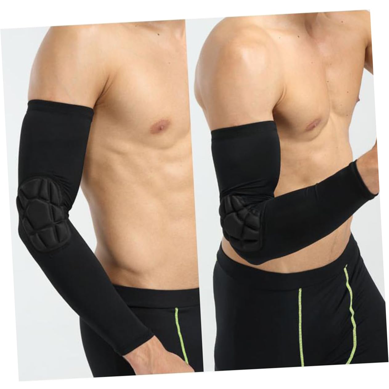 Happyyami Protective Elbow Sleeve Sports Arm Sleeves Long Riding Bike Sleeves for Basketball Fitness Outdoor Activities Black Large