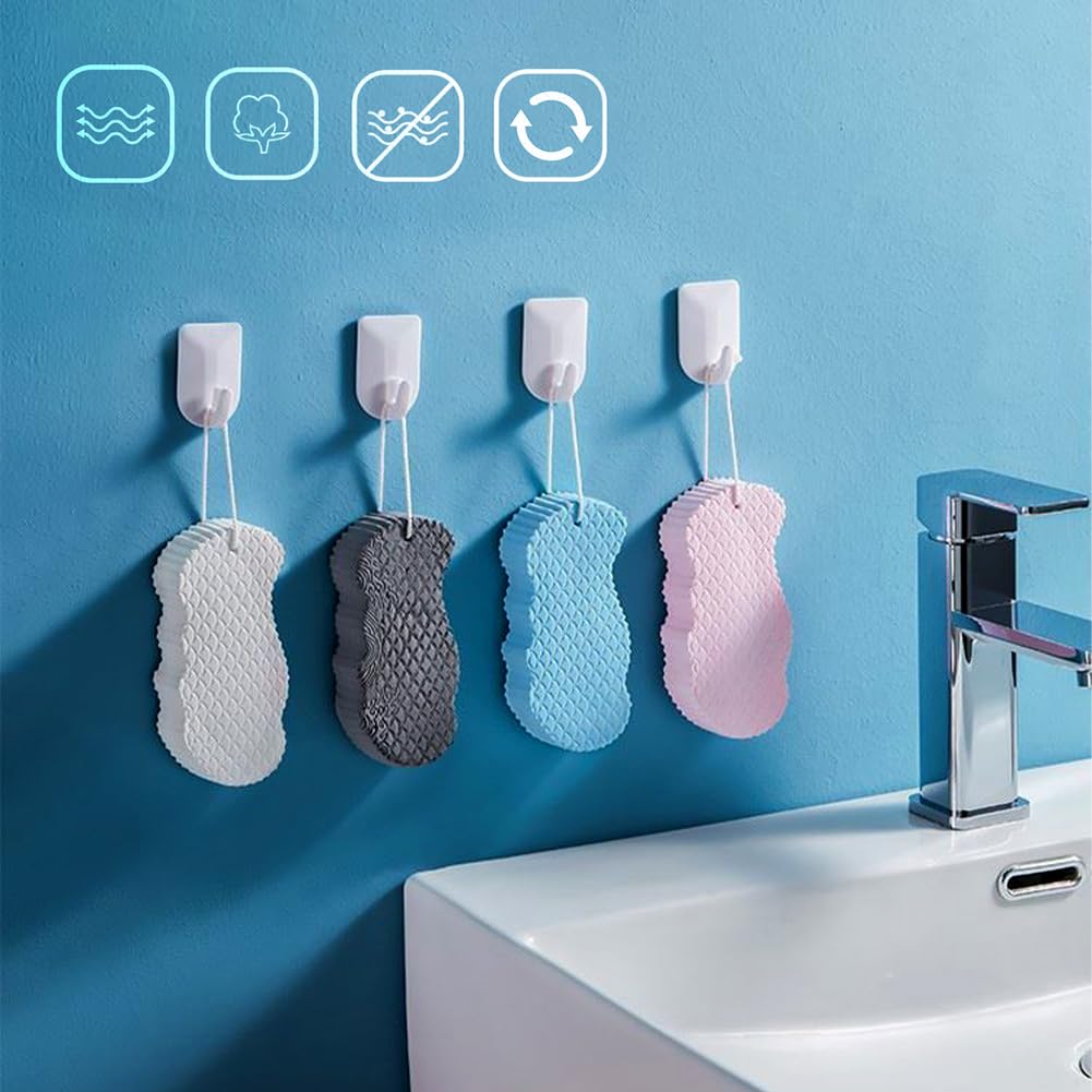 Éponge de bain exfoliante super douce pour homme et femme - Éponge à récurer en écailles de poisson pour un nettoyage en profondeur et un soin doux