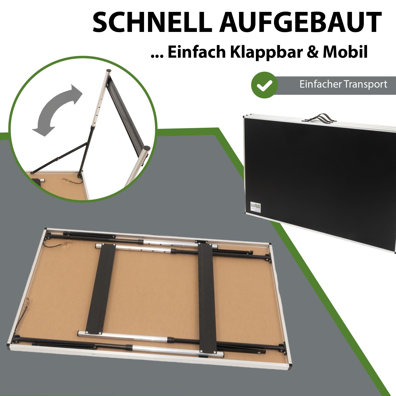 TRUTZHOLM 3-er Set Multifunktionstisch mit Ausziehfunktion 100x60 cm 90kg Gesamtbelastung Tapeziertisch Flohmarkttisch Campingtisch Klapptisch Beistelltisch Grilltisch höhenverstellbar inkl. Verbinder