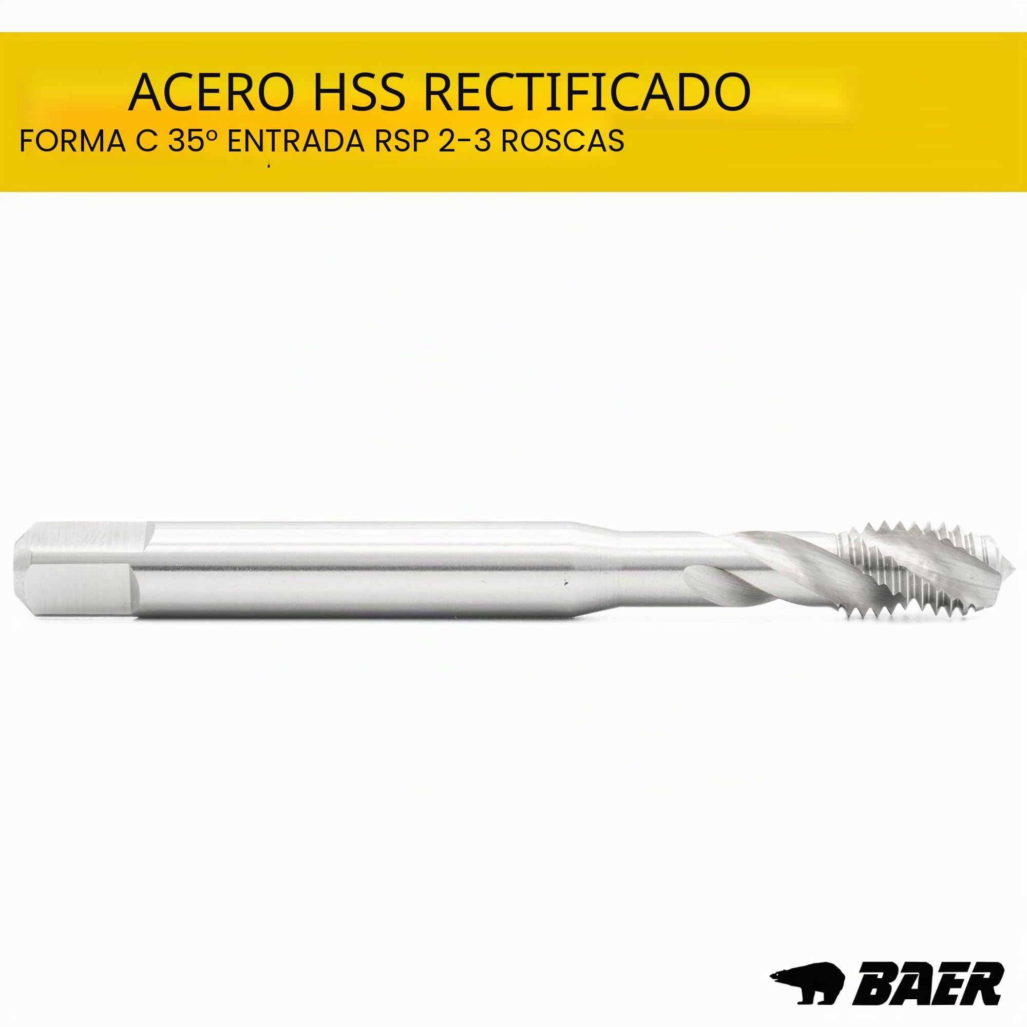 BAER Juego de machos de roscar M3-M12, 14 piezas, HSS-G, agujero ciego, forma C, juego de machos métricos DIN 371, tolerancia 6H, juego de roscas de acero hasta 900 N/mm²