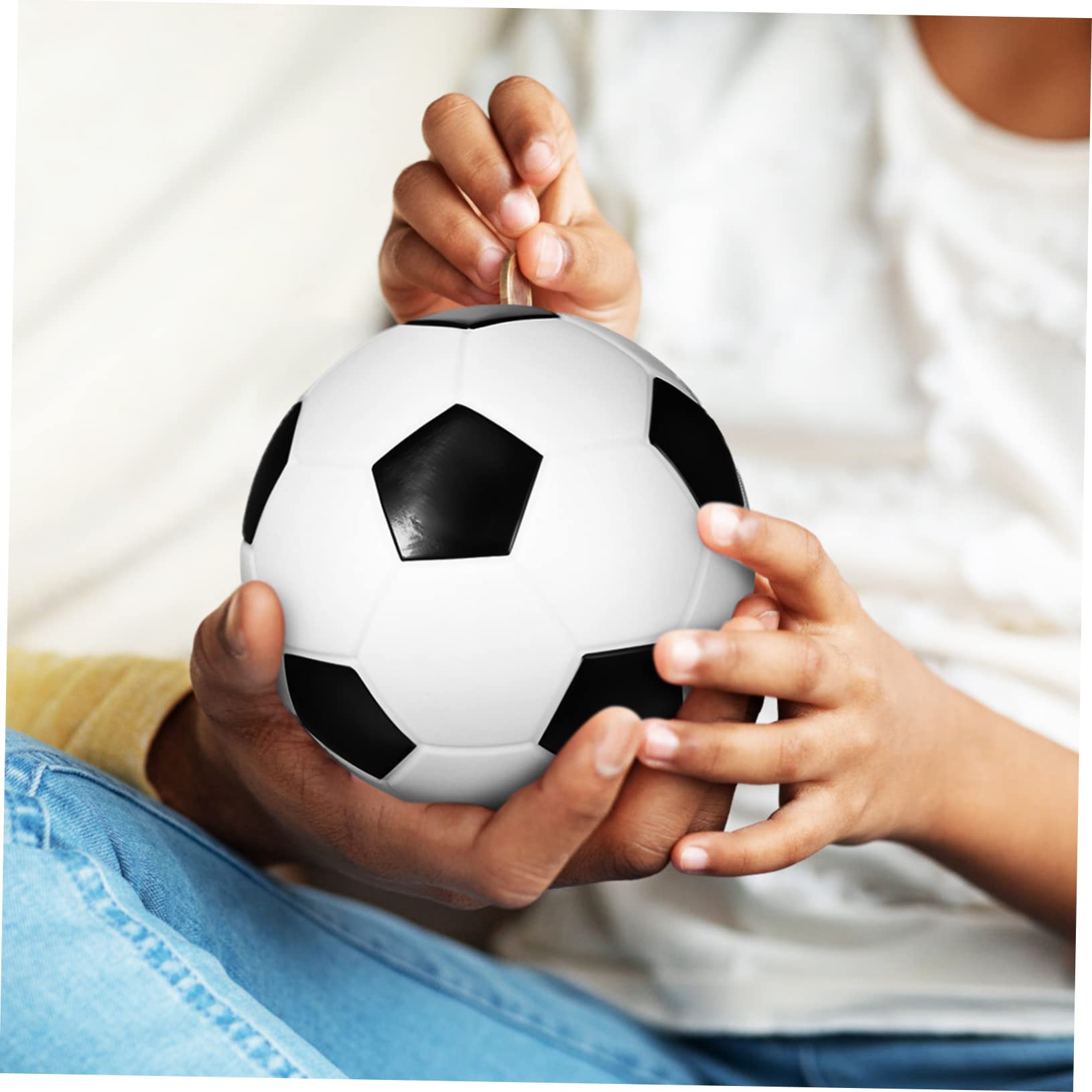 Salvadanaio Cartone 2 Pezzi Vinile, Basket e Calcio per Bambini | Tema Sportivo, Formato Compatto, Idea Regalo per Festa di Compleanno, per Decorazione Domestica