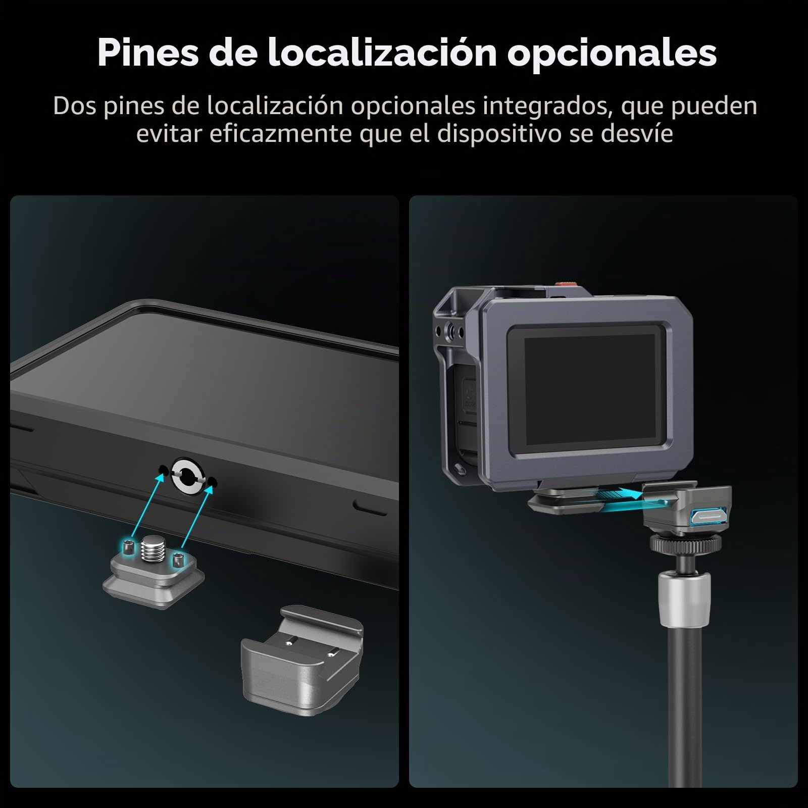 SMALLRIG HawkLock H21 Kit de Placa Montaje de Liberación Rápida, NATO Rail de Doble Dirección con Tornillo Antideflexión de 1/4"-20, Carga de hasta 5kg / 11lb para Cámaras, Monitores - 4491