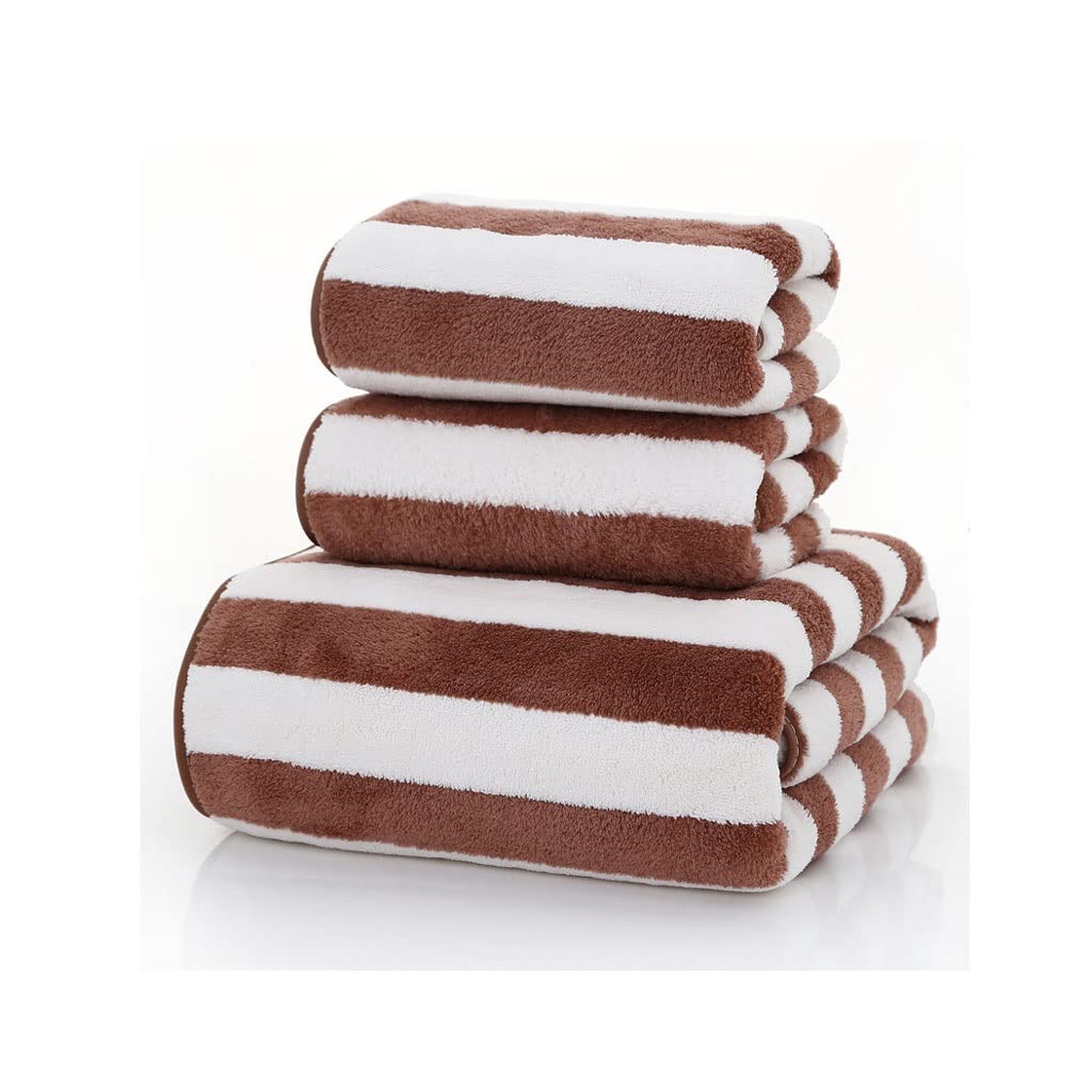 Microfiber Stripe Towel Hotel Supplies for Bath Shower Towel Face Towel Bath Spa Towel 3pcs Set