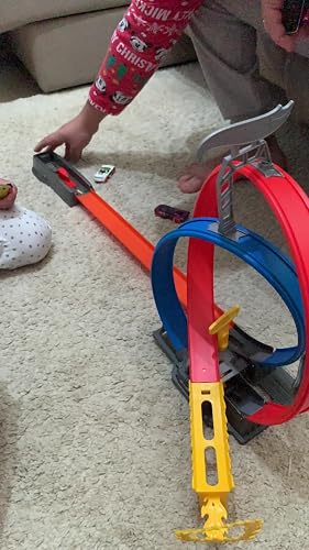 Hot Wheels Action Pista De Energía – Set Con Doble Looping Y Anillo De Fuego, Incluye 1 Coche, Juguete Para Niños +5 Años, Regalo De Navidad