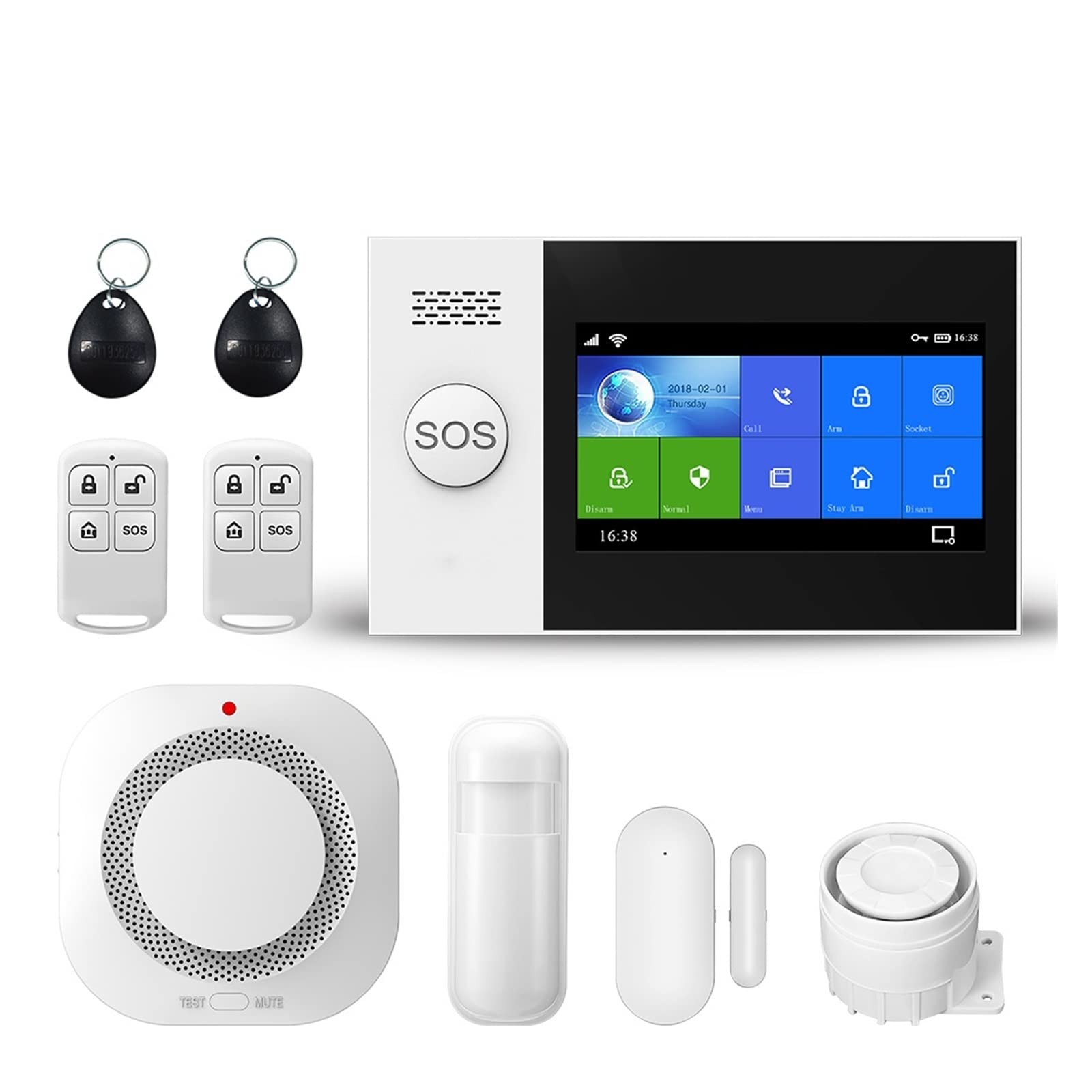 Kit Allarme Casa, PG-107 Tuya Wireless Home Wifi GSM Sicurezza domestica con di allarme del sensore del rilevatore di movimento App Controllare la voce di supporto(T.)