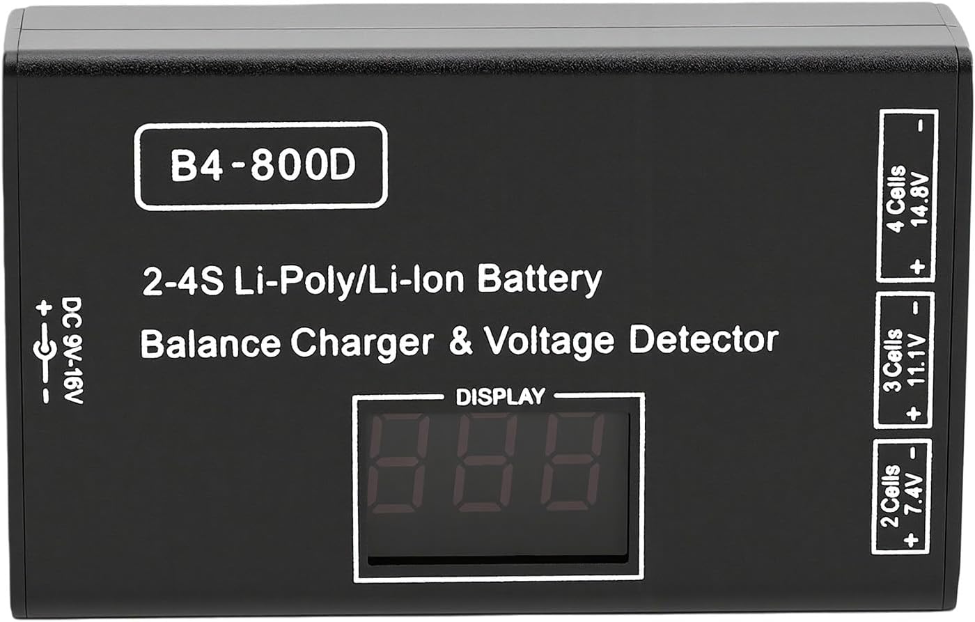 Haofy 2-4S Lipo Balance Charger, 800mA Screen Monitor (US Plug)