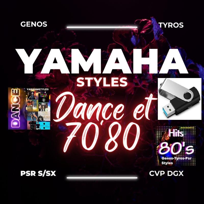 Clé USB Dance Hit's et 70'80' pour Yamaha Genos, Tyros, PSR, CVP, DGX