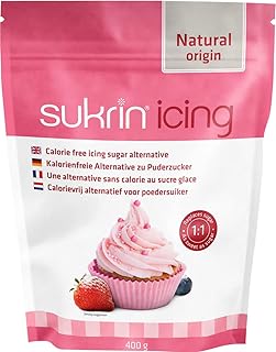 Sukrin Melis Powdered Sugar Substitute - All Natural Erythritol Sweetener With Stevia - Suitable Sugar Alternative For Keto, Low Carb And Diabetic Diet - Sugar Free Zero Calorie Baking Supplies - 400g