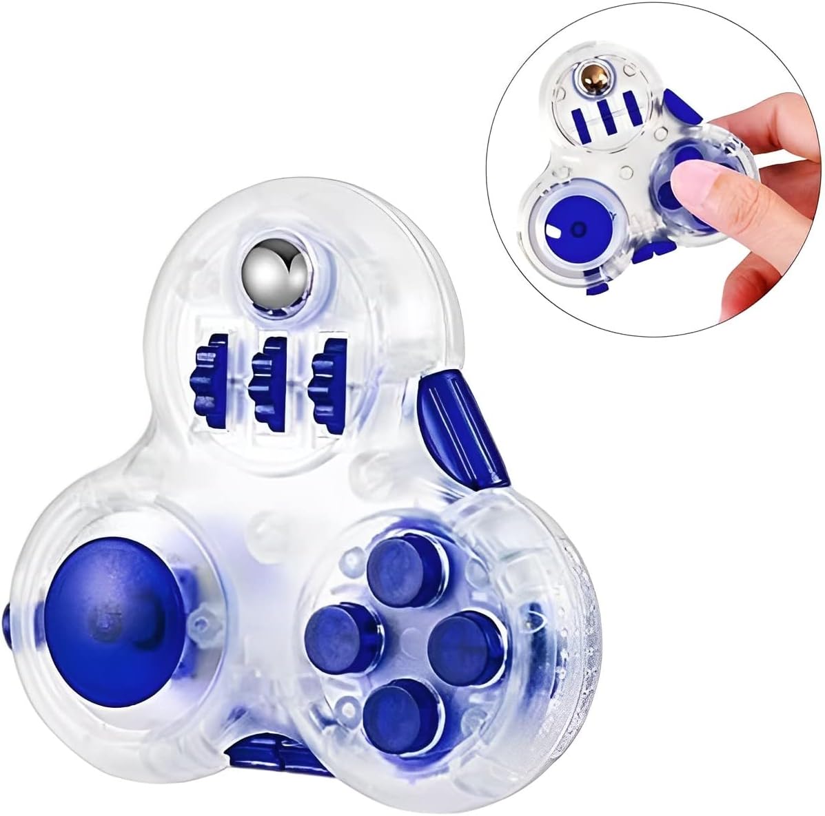 ALMEKAQUZ Fidget Pad, Sensory Fidgets Controller Pad, Handheld Fidget Game Pad for Highly Increased Focus, Reduced Stress, Anxiety, ADHD, autistic children and adults to Kill Time(Blue)